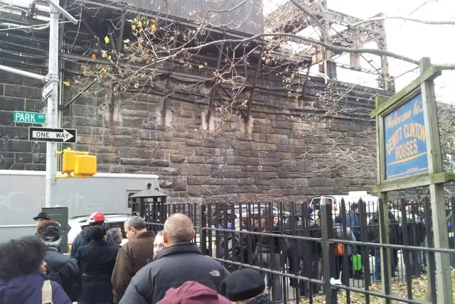 Fans waited to get into St. Cecilia's Church yesterday